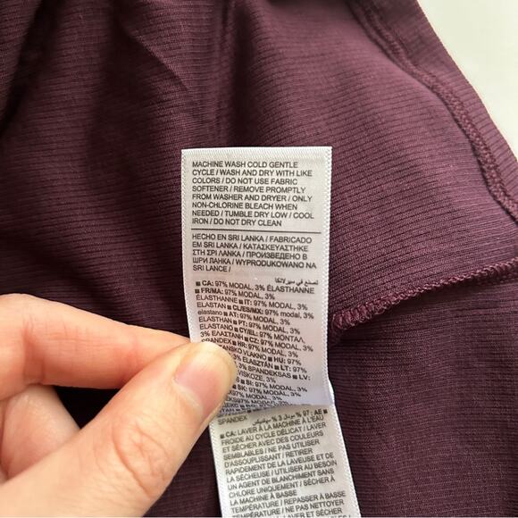 Athleta Maroon “Ease In Rib Tank” Racerback Breathable Workout Top Size Medium - Picture 14 of 16